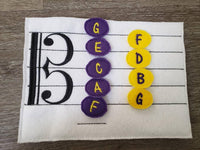 Learn How To Read Music - Quiet game board - music teacher tool- Felt Music Game - Movable Music Notes - alto clef - Music Scale - BIG FRENCHIES