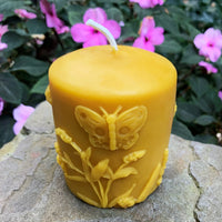 Butterfly | Hummingbird | Flower | Beeswax Pillar Set - BIG FRENCHIES