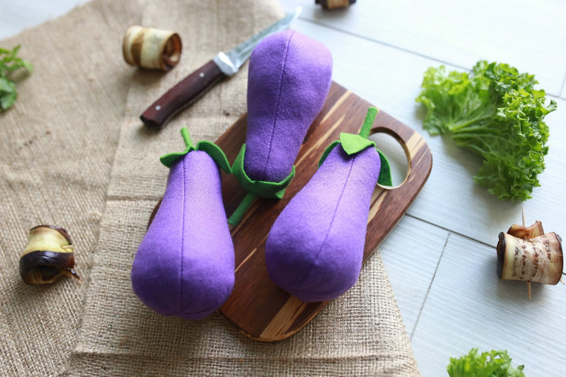 Eggplant felt vegetables - BIG FRENCHIES