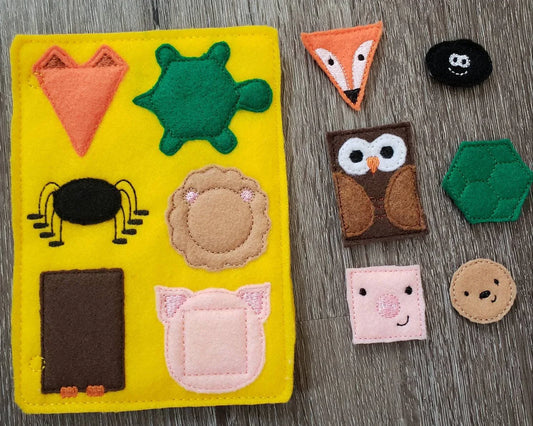 Animal Shapes Quiet Book Page - gift for kids - build your own book - Montessori- sensory book - busy book - activity book - BIG FRENCHIES
