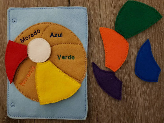 Color matching Quiet book page - Spanish colors - color sorting busy book page - beach ball puzzle - educational - learning toy - BIG FRENCHIES