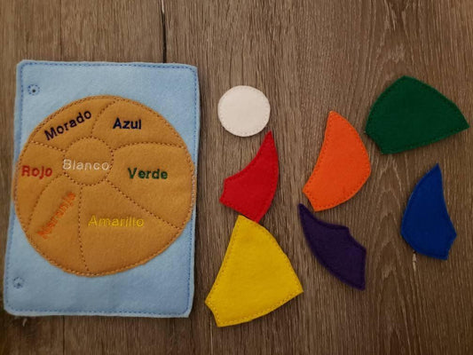 Color matching Quiet book page - Spanish colors - color sorting busy book page - beach ball puzzle - educational - learning toy - BIG FRENCHIES