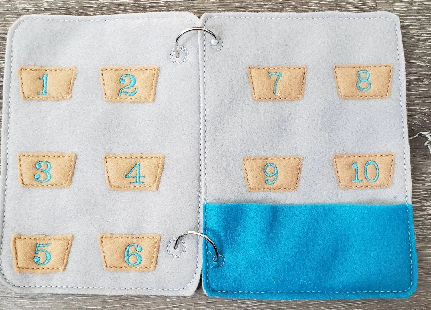 Learn to count - Toddler quiet book page - toddler busy book - counting from 1 -10 page - learning page - number page - busy book - BIG FRENCHIES