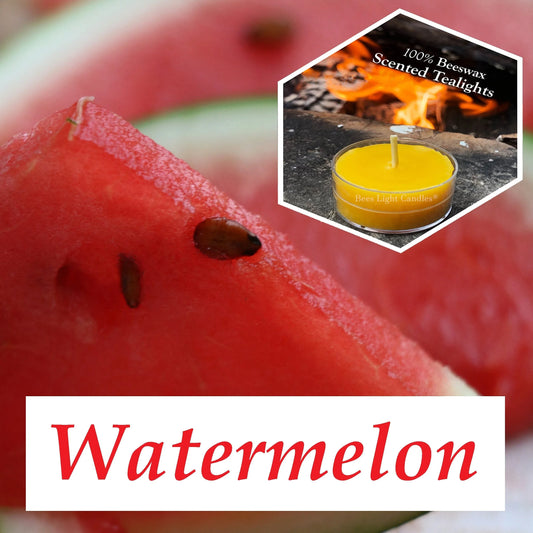 Watermelon Scented Beeswax Tealight Candles - BIG FRENCHIES
