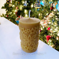 Snowflake and Star Beeswax Candle - BIG FRENCHIES