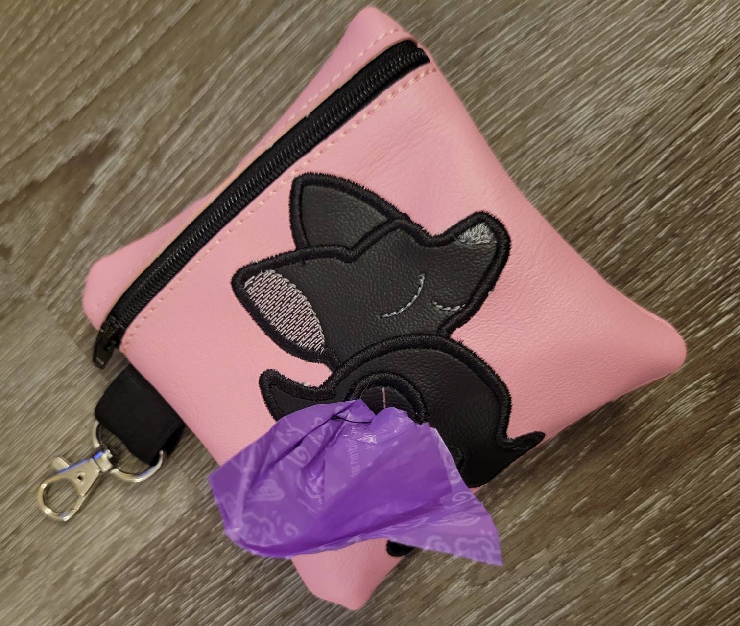 Black Chihuahua Poop Bag Pouch - gift for dog lover - Zipper Bag Holder- Gift for Dog Walker - veterinarian - dog breed - dog groomer - BIG FRENCHIES