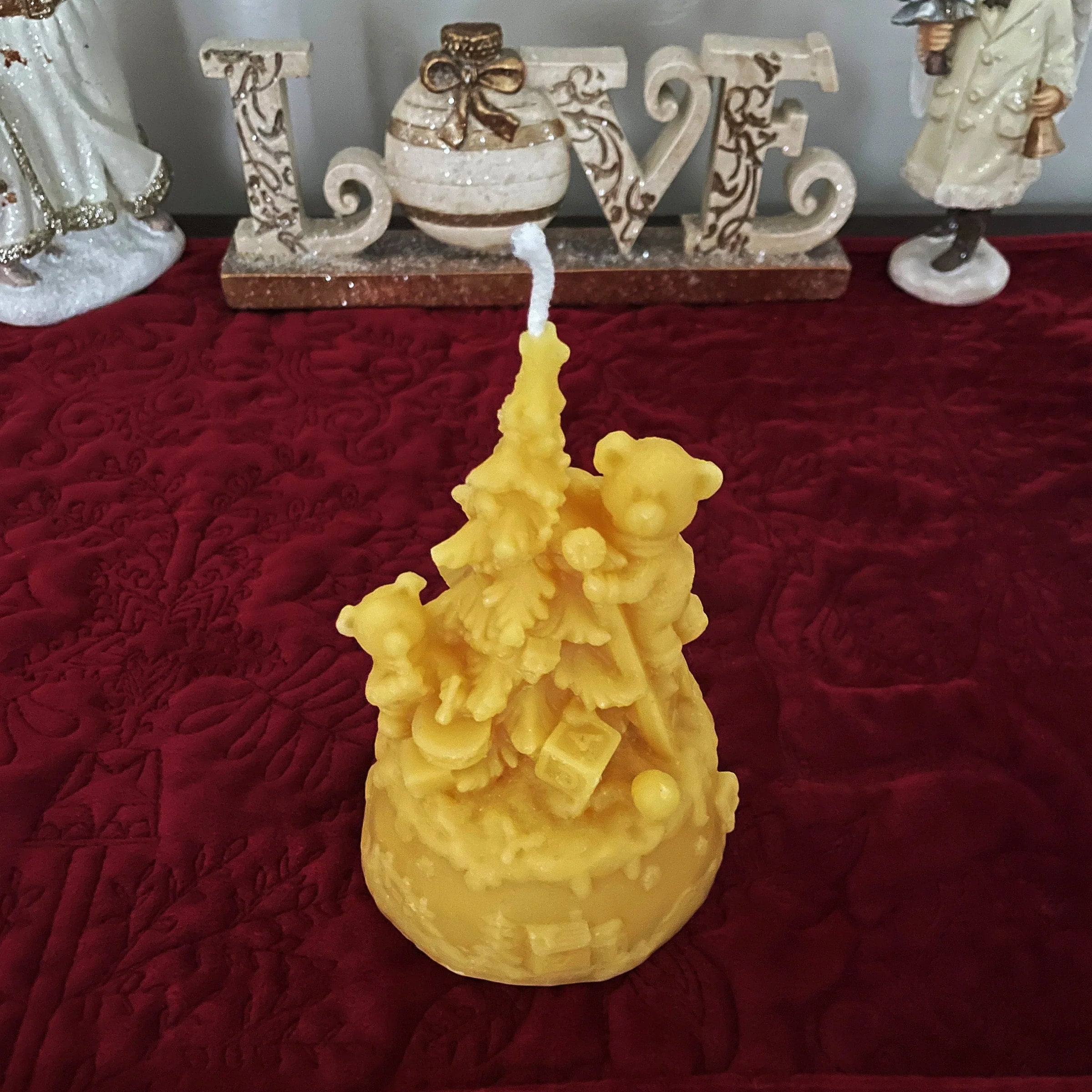Teddy Bear Christmas Tree Beeswax Candles - BIG FRENCHIES