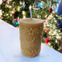 Snowflake and Star Beeswax Candle - BIG FRENCHIES