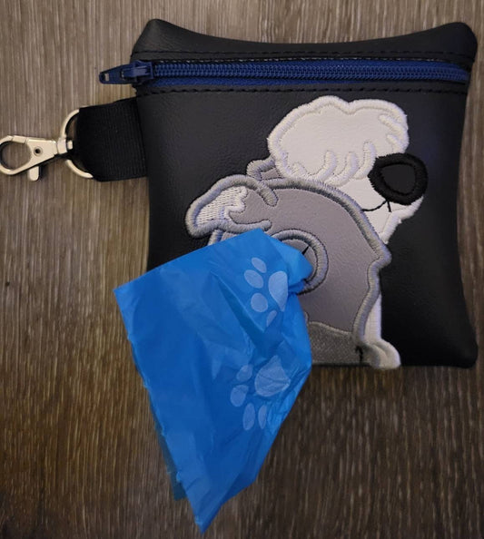 English Sheep Dog Poop Bag Pouch - gift for dog lover - Zippered poop bag holder- Gift for Dog Walker - veterinarian - dog groomer - BIG FRENCHIES