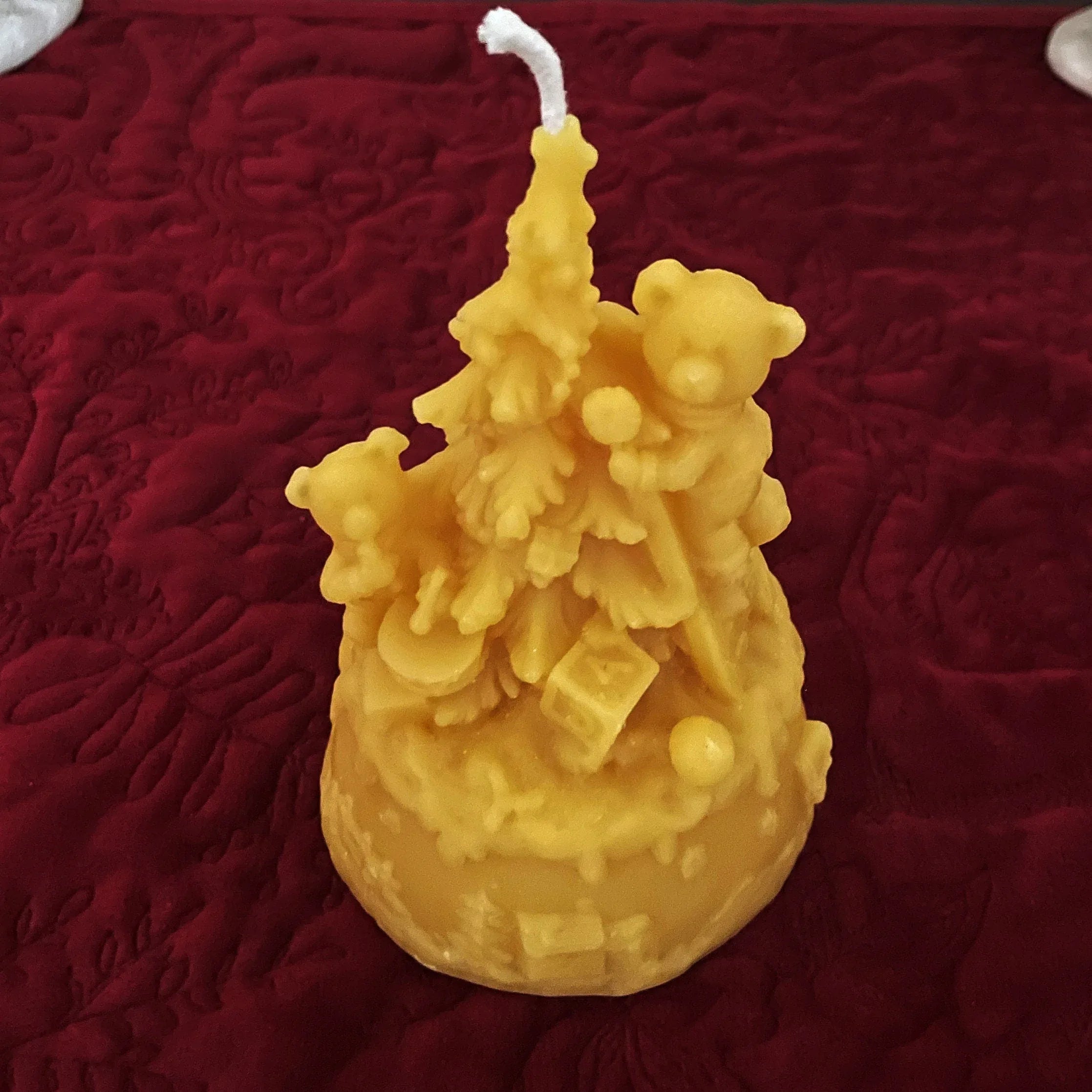 Teddy Bear Christmas Tree Beeswax Candles - BIG FRENCHIES