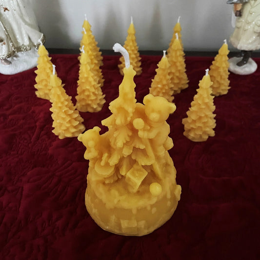 Teddy Bear Christmas Tree Beeswax Candles - BIG FRENCHIES