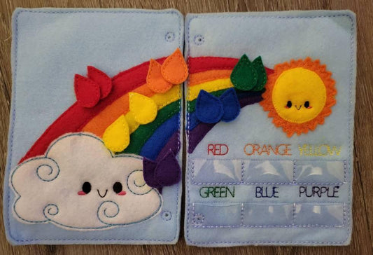 Color match Quiet book page - rainbow - color sorting - rain drops - counting game - educational - learning toy - BIG FRENCHIES