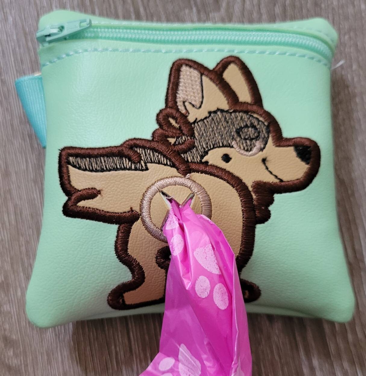 German Shepard Poop Bag Pouch - gift for dog lover - Zippered poop bag holder- Gift for Dog Walker - veterinarian - dog groomer - BIG FRENCHIES