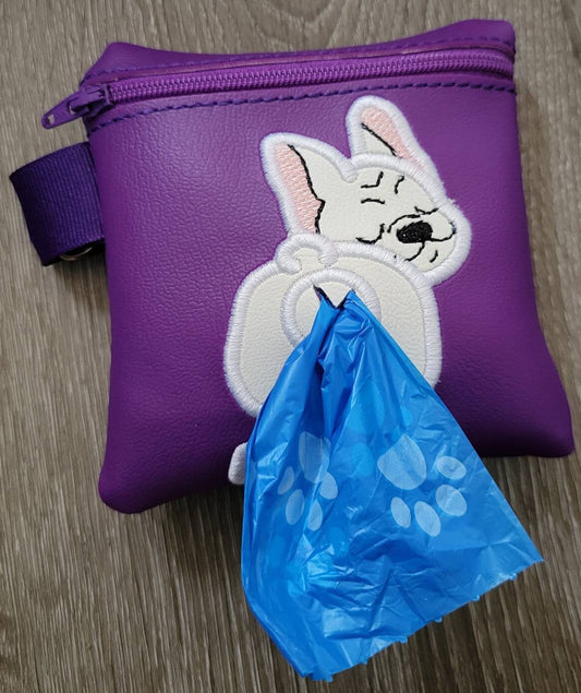 French Bulldog Poop Bag Pouch - gift for dog lover - Zippered poop bag holder- Gift for Dog Walker - veterinarian - dog groomer - BIG FRENCHIES