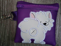 White Pomeranian Poop Bag Pouch - gift for dog lover - Zippered poop bag holder- Gift for Dog Walker - veterinarian - dog groomer - BIG FRENCHIES