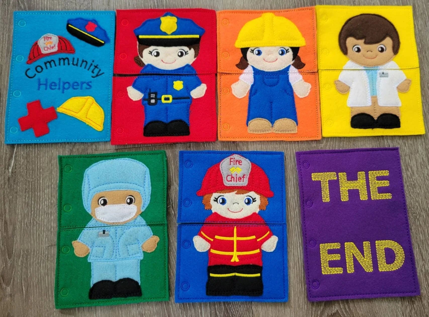 Quiet Book Toddler - Community Helpers - Occupations- mix and match - interactive flip book - educational - gift for children - learning - BIG FRENCHIES