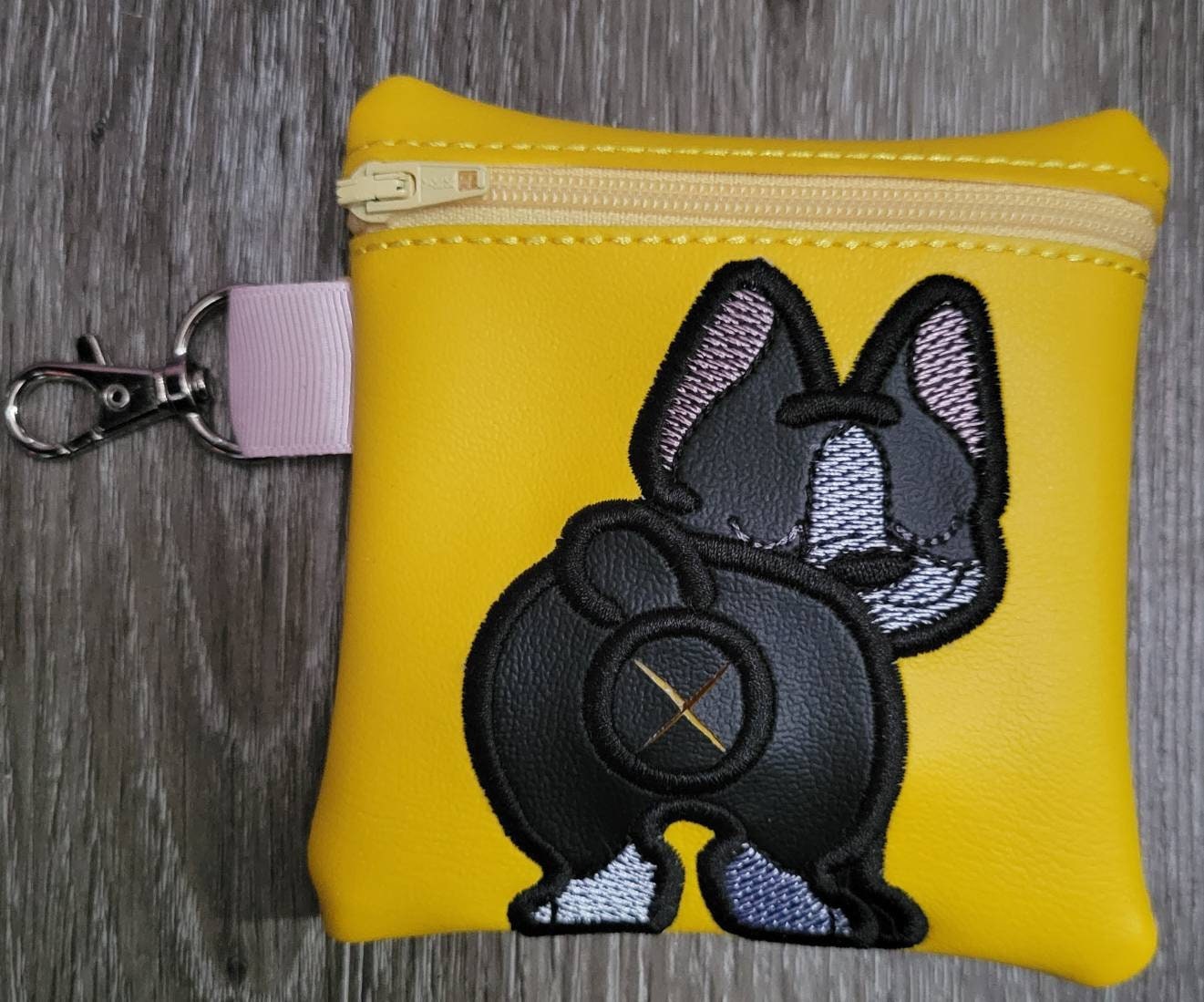 Boston Terrier Poop Bag Pouch - gift for dog lover - Zippered poop bag holder- Gift for Dog Walker - veterinarian - dog groomer - BIG FRENCHIES