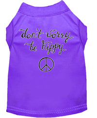 Pet Dog & Cat Shirt Screen Printed, "Don't Worry, Be Hippy"