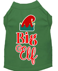 Christmas Pet Shirt Screen Printed, "Big Elf"