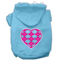 Pet Hoodie "Pink Argyle Heart"