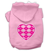Pet Hoodie "Pink Argyle Heart"