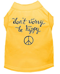 Pet Dog & Cat Shirt Screen Printed, "Don't Worry, Be Hippy"