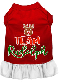 Christmas Pet Dress Screen Printed, "Team Rudolph"