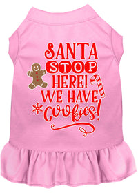 Christmas Pet Dress Screen Printed, "Santa Stop Here, We Have Cookies"