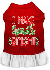 Christmas Pet Dress Screen Printed, "I Make Spirits Bright"