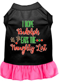 Christmas Pet Dress Screen Printed, "I Hope Rudolph Eats The Naughty List"