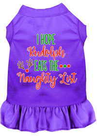 Christmas Pet Dress Screen Printed, "I Hope Rudolph Eats The Naughty List"
