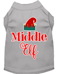 Christmas Pet Dog & Cat Shirt Screen Printed, "Middle Elf"