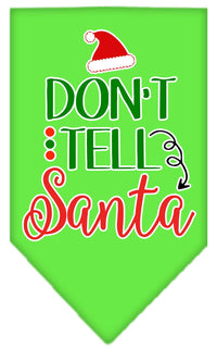 Christmas Pet and Dog Bandana Screen Printed, "Don't Tell Santa"