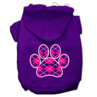Pet Hoodie "Pink Argyle Paw"