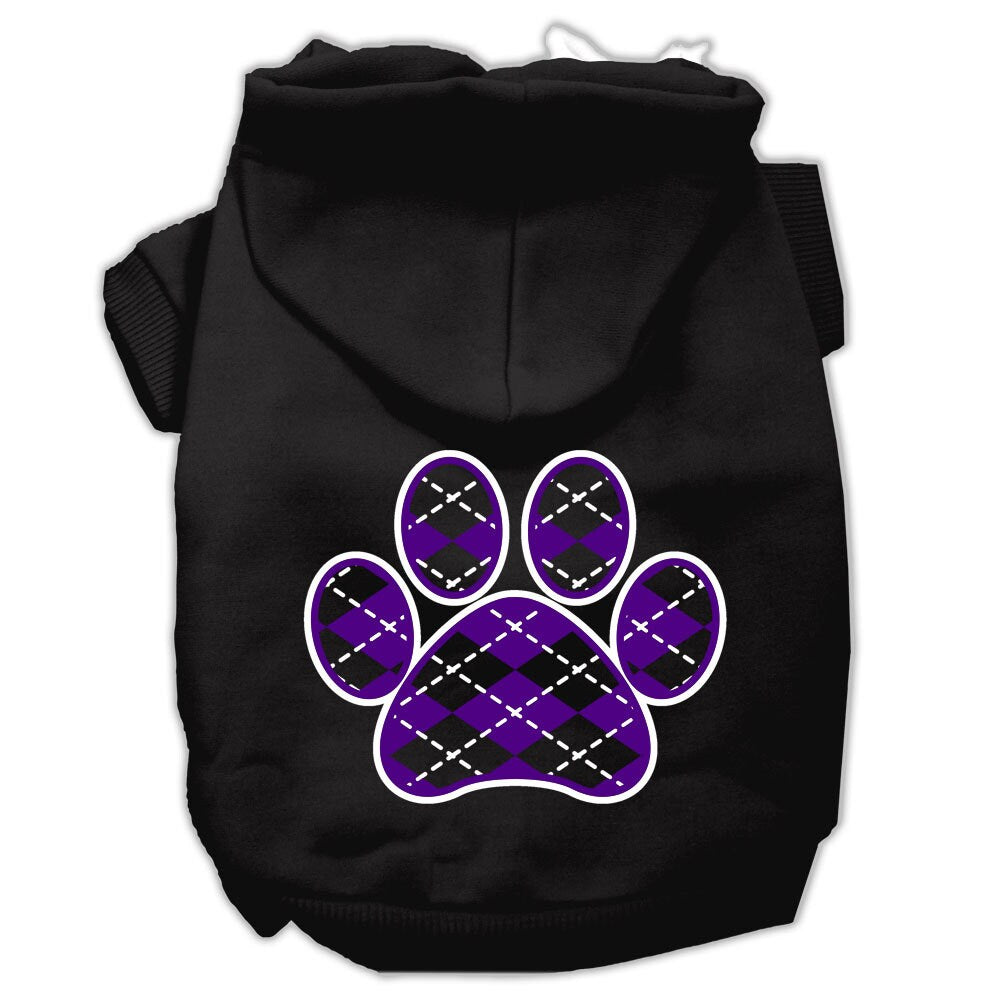 Pet Hoodie "Purple Argyle Paw"