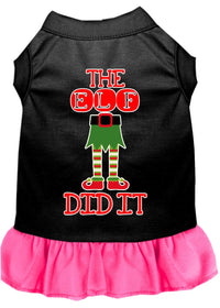 Christmas Pet Dress Screen Printed, "The Elf Did It"