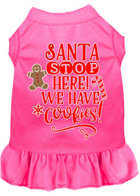 Christmas Pet Dress Screen Printed, "Santa Stop Here, We Have Cookies"
