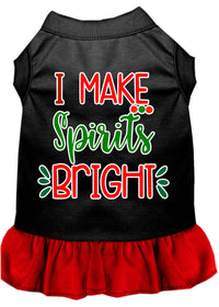 Christmas Pet Dress Screen Printed, "I Make Spirits Bright"