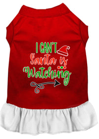 Christmas Pet Dress Screen Printed, "I Can't, Santa Is Watching"