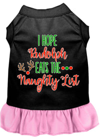 Christmas Pet Dress Screen Printed, "I Hope Rudolph Eats The Naughty List"