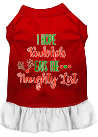 Christmas Pet Dress Screen Printed, "I Hope Rudolph Eats The Naughty List"