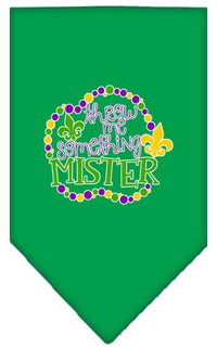 Pet and Dog Bandana Screen Printed, "Throw Me Something Mister"
