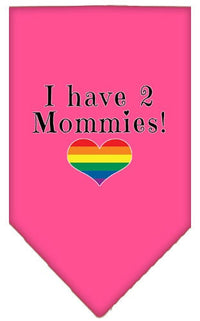 Pet and Dog Bandana Screen Printed, "I Have 2 Mommies"