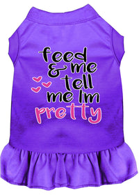 Pet Dog and Cat Dress Screen Printed, "Feed Me & Tell Me I'm Pretty"