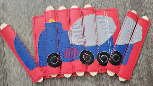 Cement Truck Stick Puzzle - toddler quiet book page- Seven Pieces - motor skills - classroom - educational - Busy Bag - Activity Bag - BIG FRENCHIES