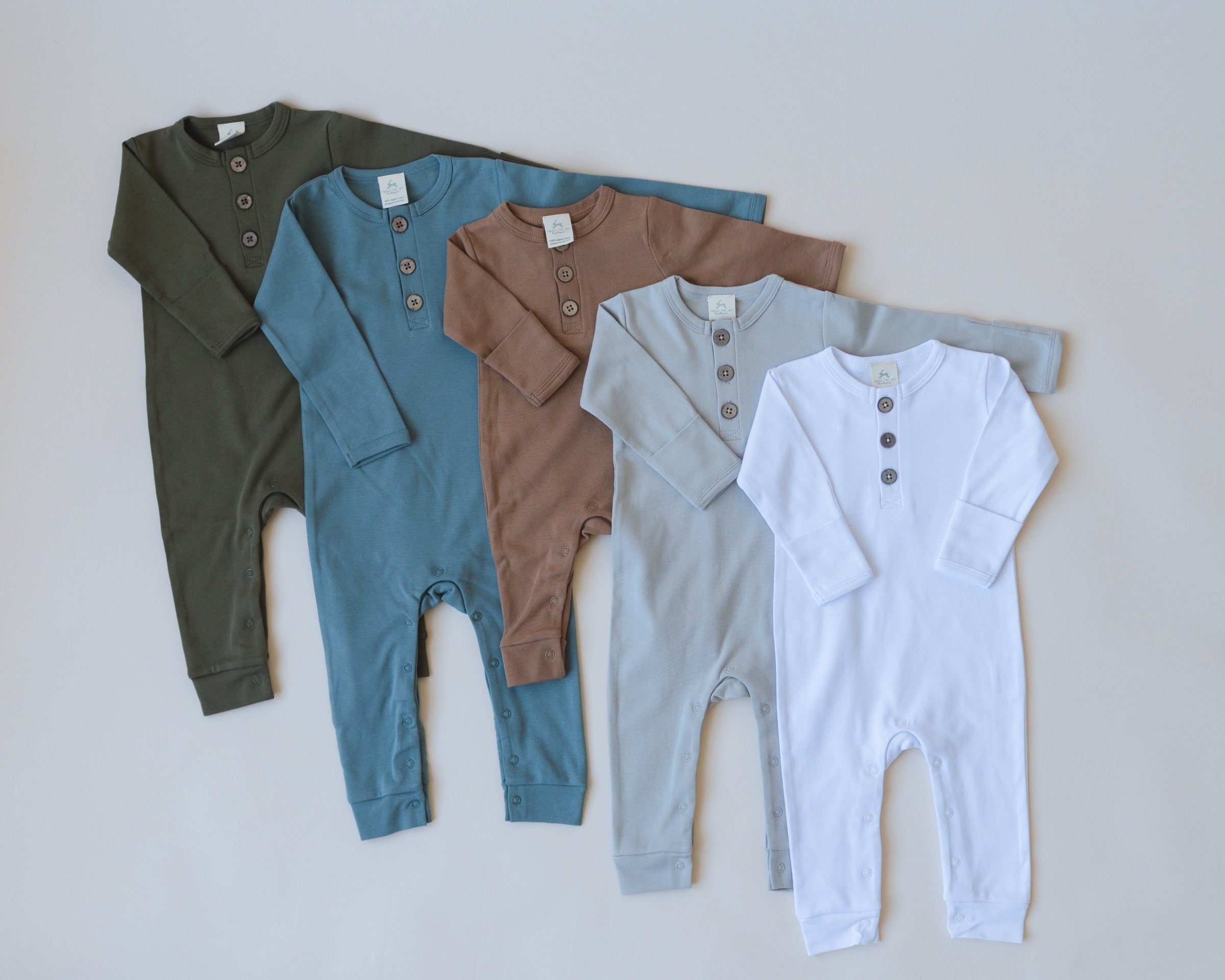 Organic Cotton Henley Romper - BIG FRENCHIES