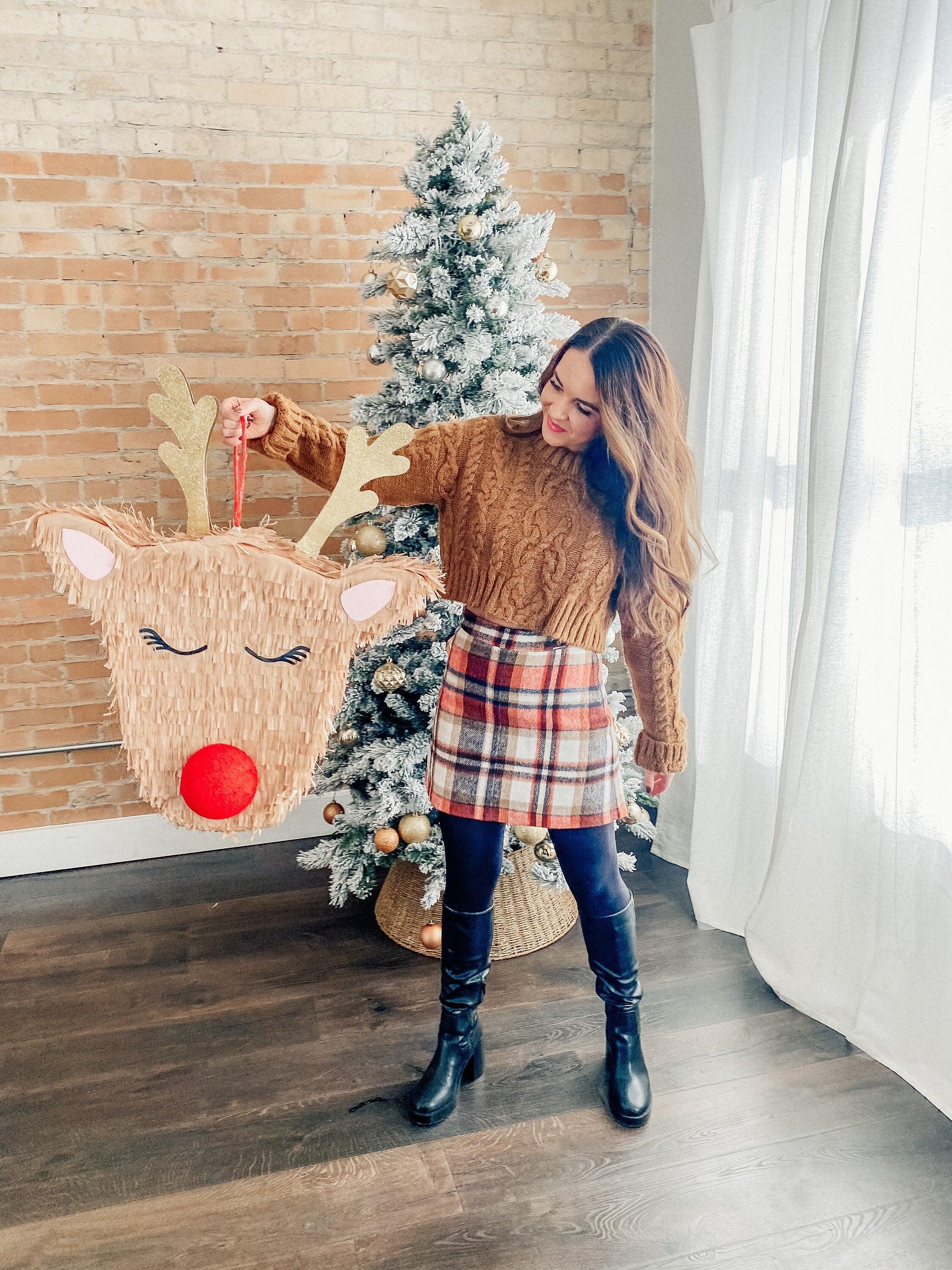 🦌 Rudolph Reindeer Piñata – Handmade Christmas Party Decoration & Candy Holder - BIG FRENCHIES
