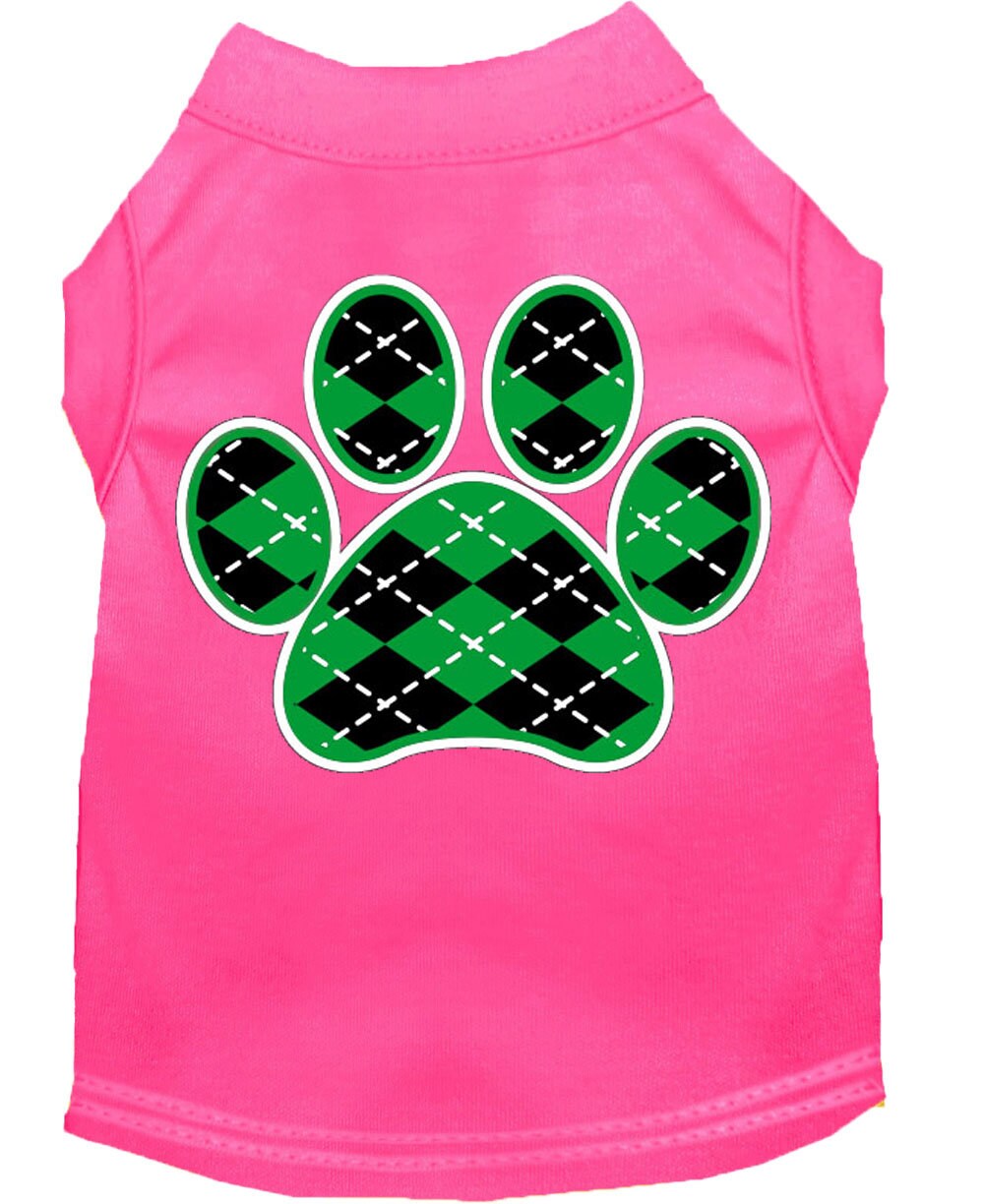 Pet Shirt "Argyle Paw Emerald Green"