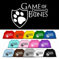 Pet Dog & Cat Shirt Screen Printed, "Game of Bones"
