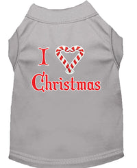 Christmas Screenprinted Dog Shirt, "I Heart Christmas"
